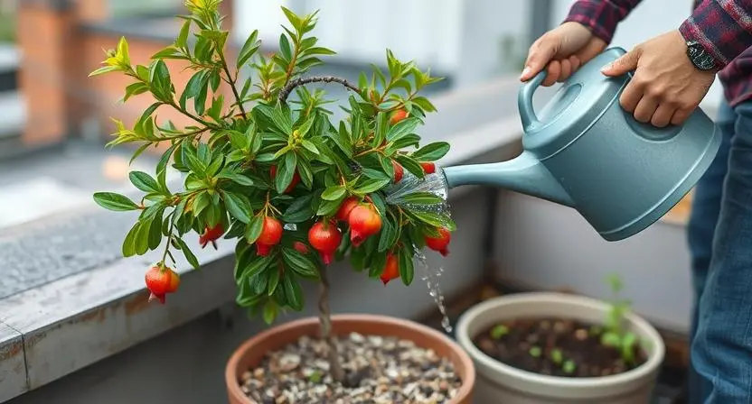 Caring for Your Rooftop Pomegranate Tree